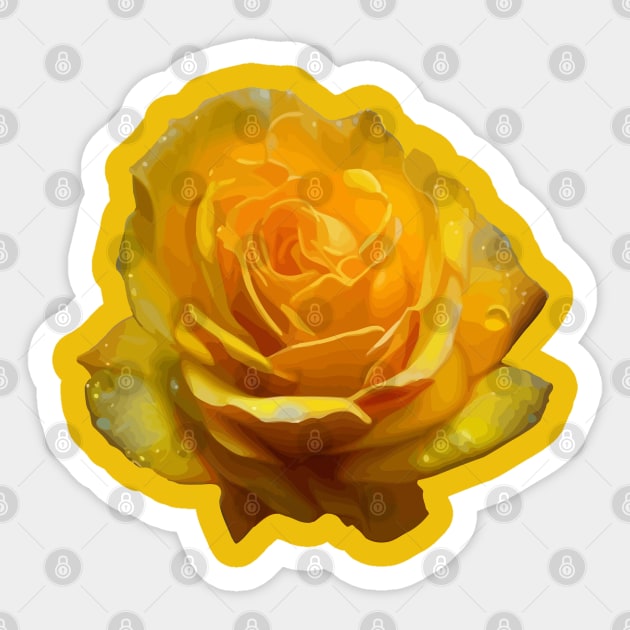 Stunningly Beautiful Yellow Rose Artistic Cut Out Sticker by taiche